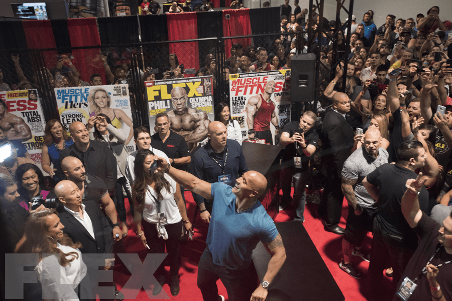 At the 2016 Olympia with The Rock