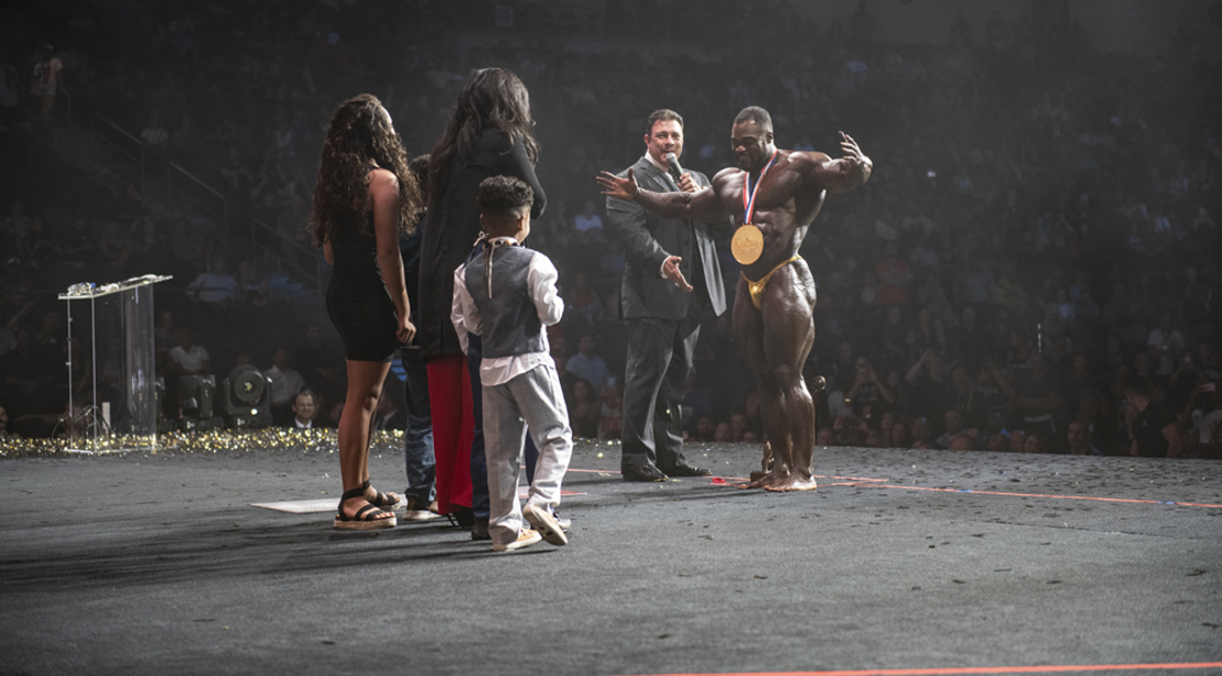 Behind the scene of the 2019 Mr. Olympia Contest with Brandon Curry winning Mr. Olympia celebrating with his family