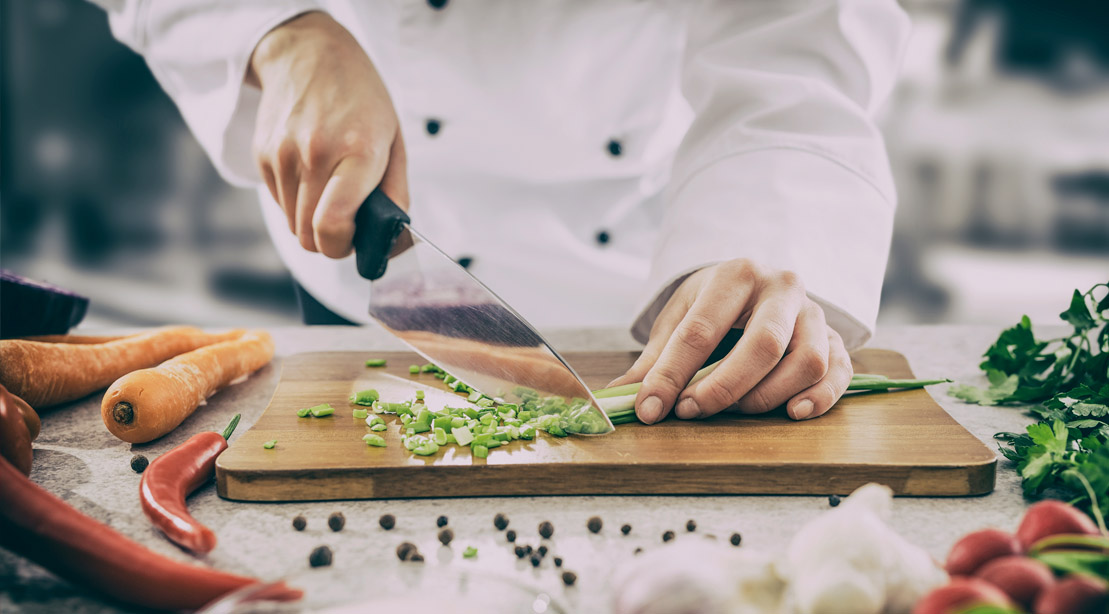 Chef-Chopping-Scallions-Cutting-Board-Chef-Knife-Prep