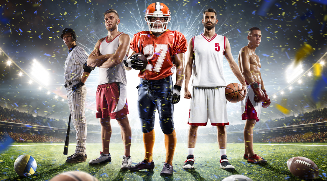 Variety-Of-Athletes-Wearing-Sports-Team-Uniform-Jersey