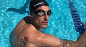 Olympic swimmer Scott Dickens in the pool