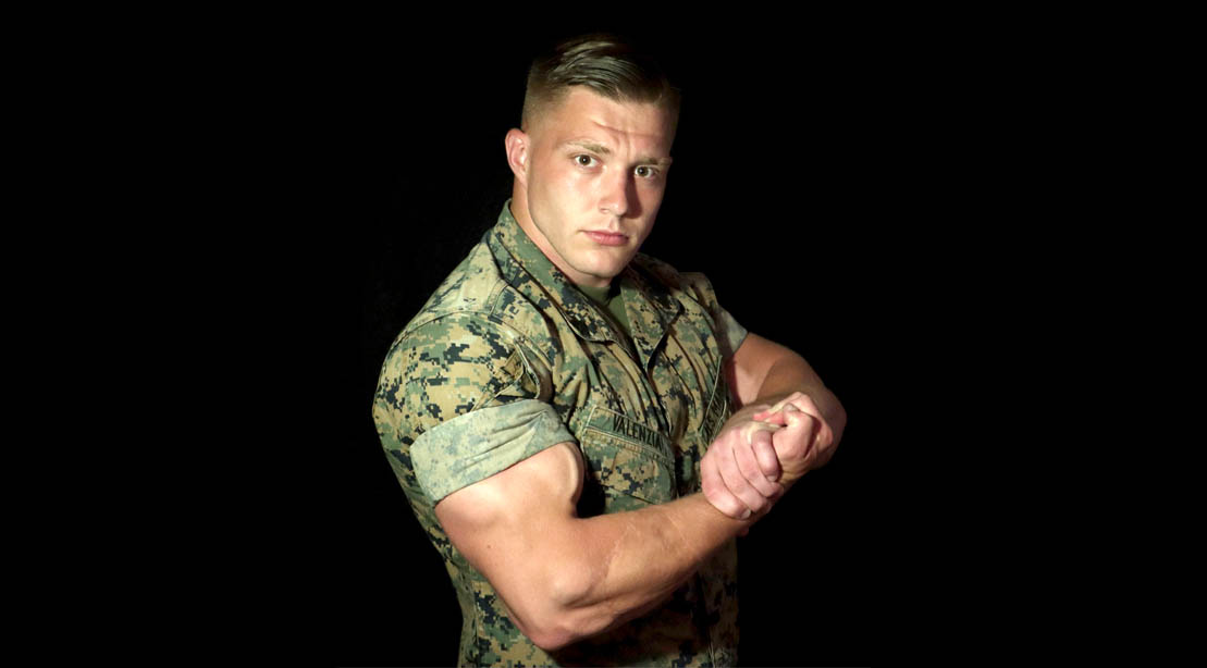 Corporal Tyler Valenzia’s Bulging Biceps Arm Workout for Military Monday