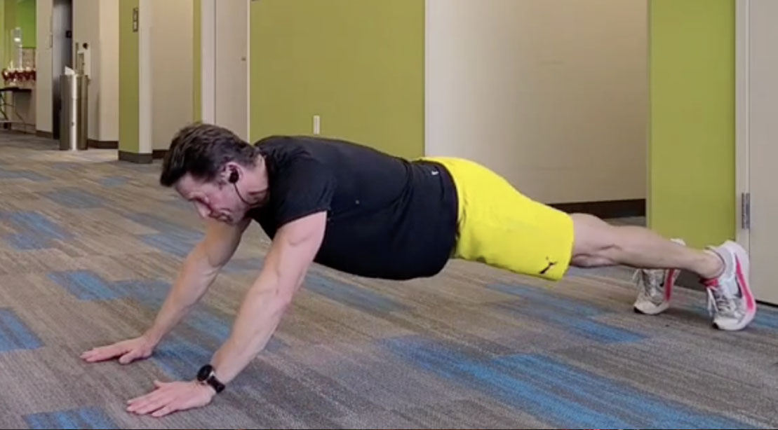 Andy doing a pushup