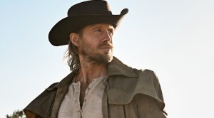 Actor Matt Barr playing a cowboy in a movie role