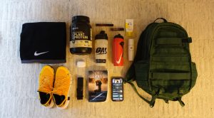 Tunde Oyeneyin gym bag gear and fitness equipment essentials