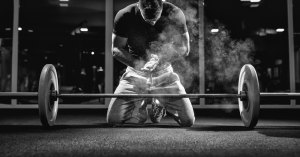 muscular weightlifter focus mental training