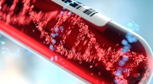 Molecule of DNA forming inside the test tube