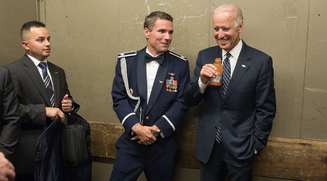 John Flynn making presiden Joe Biden laugh