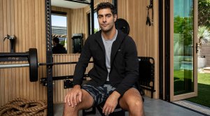 Jimmy Garoppolo in the gym wearing his gym gear