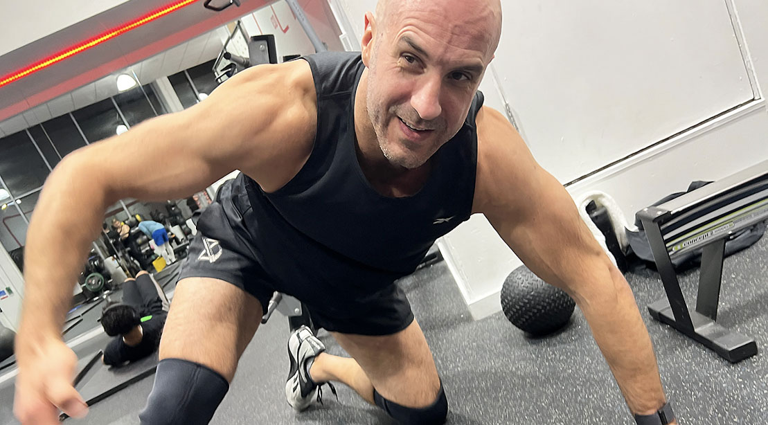 AEW’s and prowrestler Claudio Castagnoli performing his lower body workout