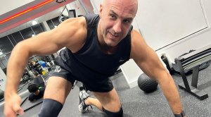 AEW’s and prowrestler Claudio Castagnoli performing his lower body workout